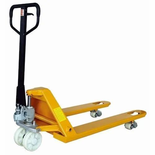 Battery Operated Pallet Truck - Mild Steel, Yellow Color, Custom Size | Ideal for Material Lifting & Movement