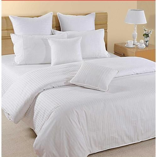 Hotel Bed Sheet With Pillow Cover - 100% Cotton, Plain Dyed White Color | Soft and Washable Luxury Bedding Set