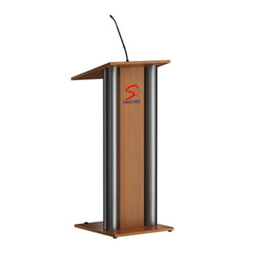 Free Stand Portable Rectangular Termite Resistant Wooden Podium for Presentation