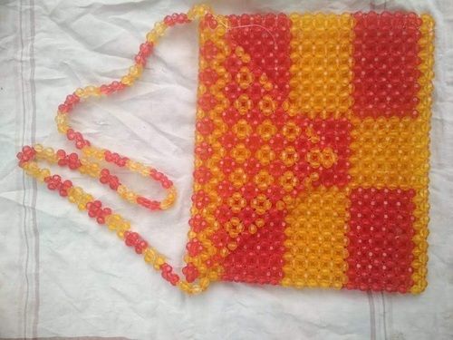 Red And Yellow Ladies Beads Bags