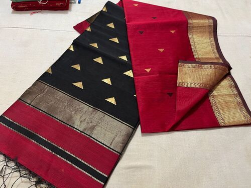 Silk Maheshwari Butta Pallu Silk Sarees (With Blouse Piece)