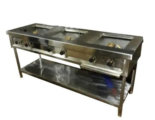 Stainless Steel Commercial Gas Stove with 6 Knobs