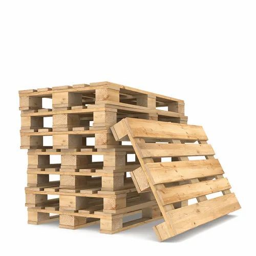 Termite-Proof Industrial Wooden Pallets - Wooden, Custom Size, Brown, 1000kg Static Load, Rectangular Shape, 2-Way Entry