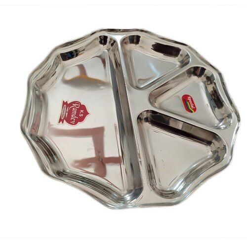 Stainless Steel Four Compartment Plate