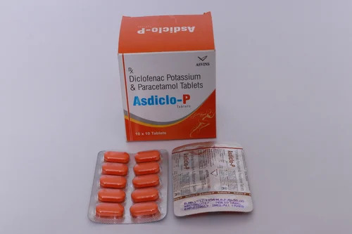 डिक्लोफेनाक पोटेशियम और पेरासिटामोल टैबलेट