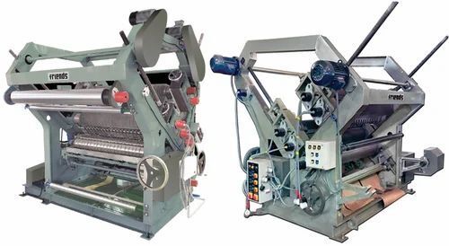 Double Profile Paper Corrugation Machine - Cast Iron, 62 Inches, Silver | Electric Drive, Semi-Automatic Operation