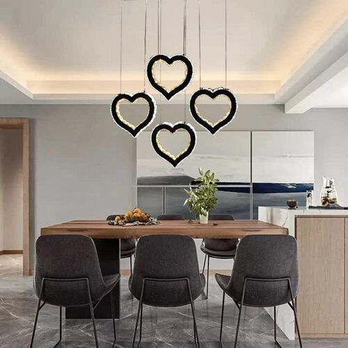 Warm White 90Watts Four Heart Shape K9 Crystal Led Chandelier