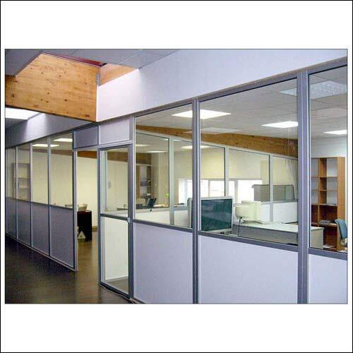 Floor Mounted Heavy-Duty Corrosion Resistant Aluminium Glass Partition