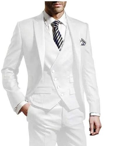 Mens Off White 3 Piece Peak Lapel Western Tuxedo Suit | Monarch Garments –  Paridhanin
