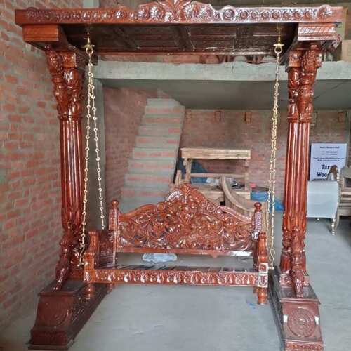 Wooden Carved Polished Swing Jhula