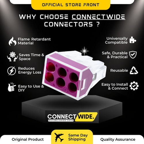 Push-In Electrical Wire Connector 6 Port