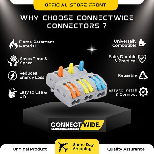 Compact Lever Wire Nut Connector 3 In 6 Out