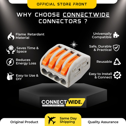 Compact Lever Wiring Nut Connector Length: 14 Millimeter (Mm)