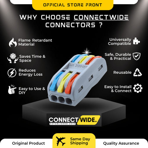 Wire Nut Connector 3 in 3 Out