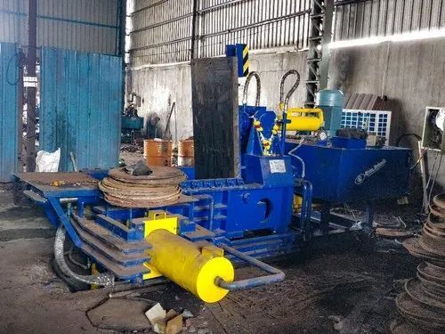 Hydraulic Scrap Baling Presses - Mild Steel, Triple Action 8-30 Tonne Capacity | 30-60 hp Power, Industrial Use, New, Standard Size, Blue