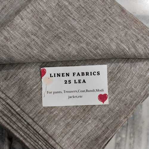 Grey Plain Linen Fabric