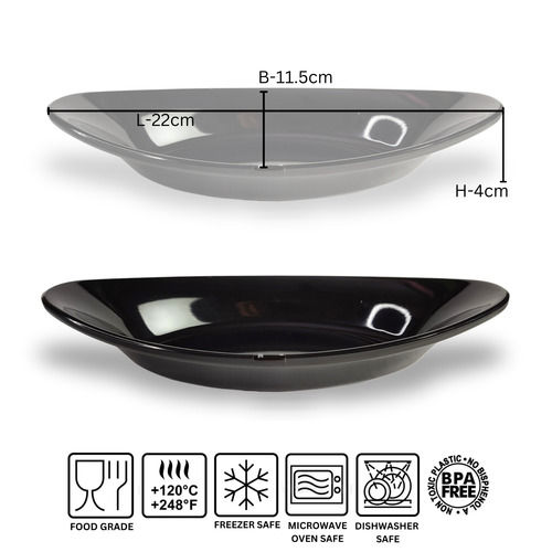 Melamine Black Oval Serving Bowls