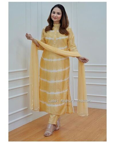 Chanderi Silk Suit With Dupatta