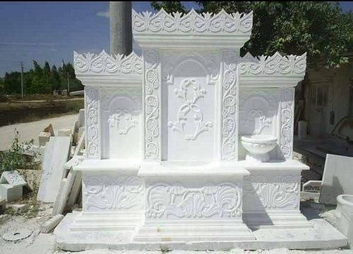 Dust Free Durable White Marble Pooja Mandir