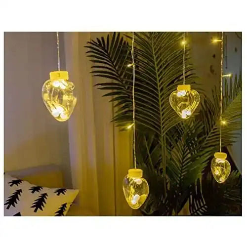 8 FEET 12 WISH HEART BALL STRING LED LIGHTS WITH COLOR BOX FOR HOME