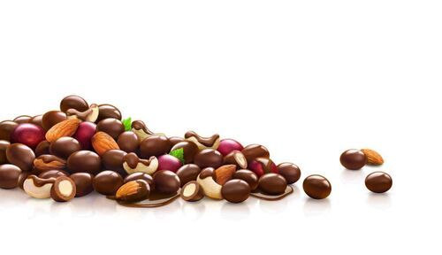 Chocolate Covered Almonds - Solid Chocolate Nut Flavor, Eggless Treats, Rich Cocoa Coating