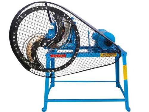 Electric Chaff Cutter - 1-3 HP Power, 200-400 kg/hr Cutting Capacity | Mild Steel Build, Blue Color, Hand Operated