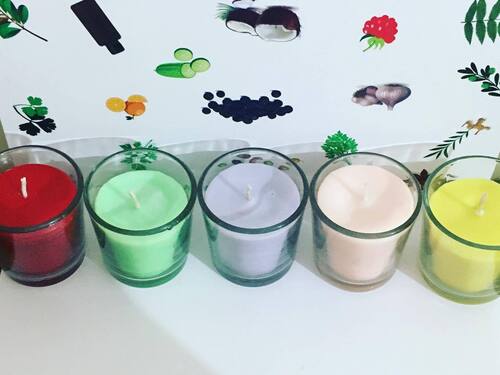 Scented Multi-Colour Votive Jar Candles
