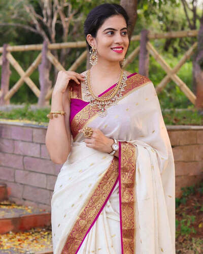 white slik sarees