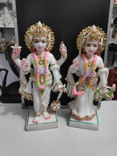 Marble Laxmi Narayan Statues Height: 18 Inch