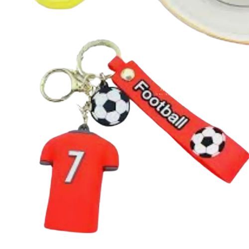 Red And White Color Silicon Jersey Keychain