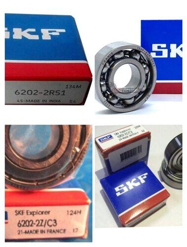 Ball Bearing - Stainless Steel, Polished Finish | Rust Resistant, Industrial Use, SKF 6202 Model