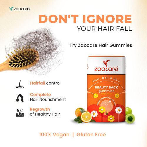 Zaocare Beauty Back Biotin Gummies for hair nails and skin