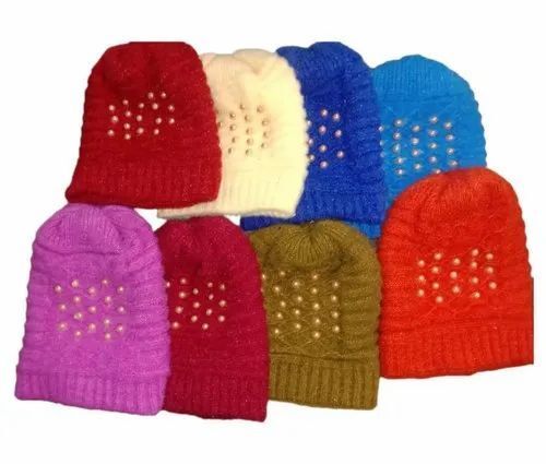 Comfortable Multi-Color Winter Wear Ladies Soft Woolen Caps