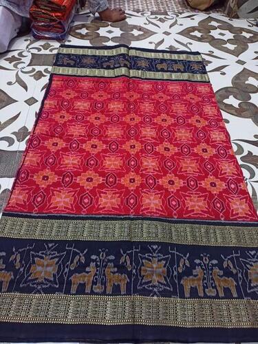 Designer Red Sambalpuri saree