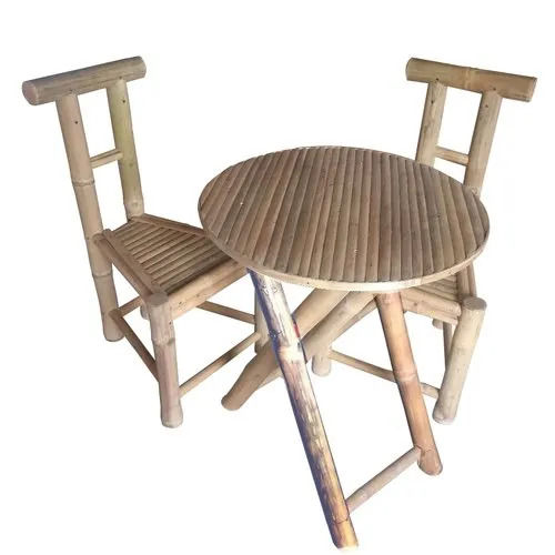 Indian Style Lightweight and Portable Rectangular Bamboo Dining Table Set