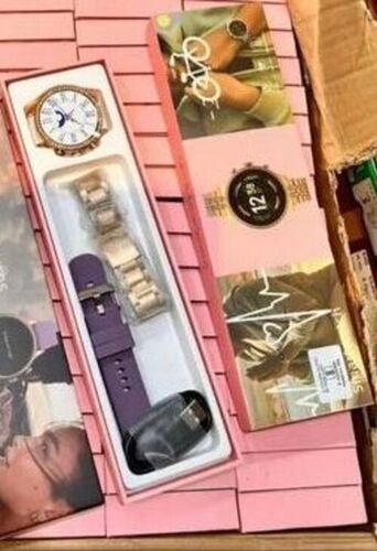 Smart Watch - Polished Finish, Very Good Quality | Golden Color, Brown & Golden Band, Unisex, Round Shape, Digital Luxury Fashion