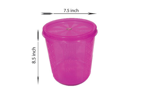 8.5X7.5 Inch Multipurpose Cylindrical Plastic Storage Baleno