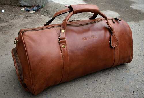 Leather gym bag