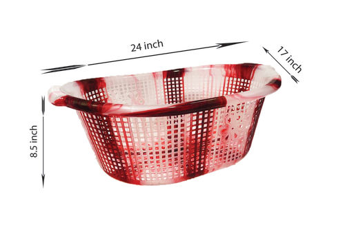 24x17x8.5 Inch Multicolor Oval Plastic Big Dolphin Mesh Basket