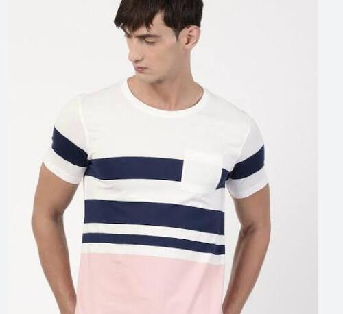 Casual Wear Washable Round Neck Multicolor Mens T Shirts