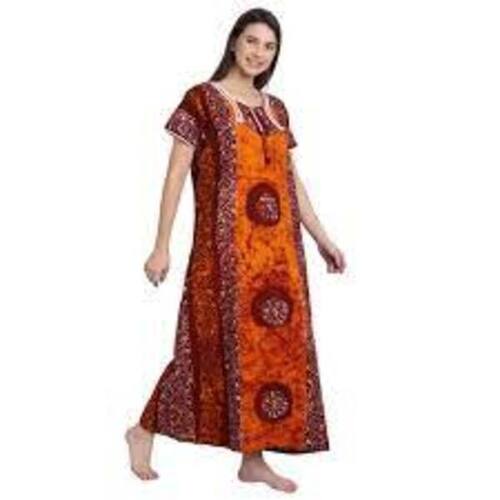 Comfortable Washable Multi-Color Printed Designer Cotton Nighty