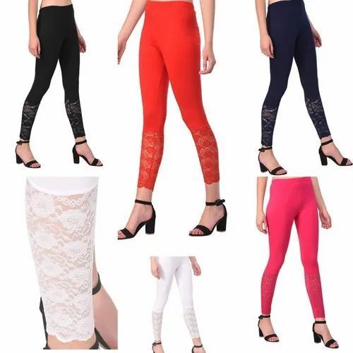 Comfortable Stretchable Multi-Color Womens Half Net Leggings