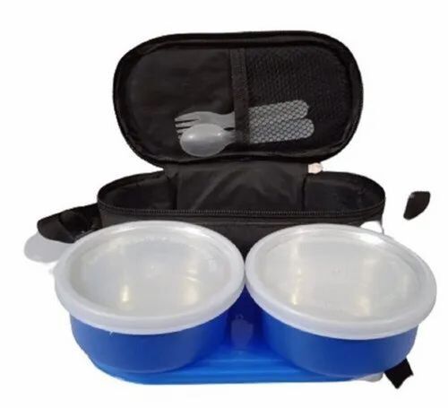 Stainless Steel and Plastic Insulated Lunch Box Color Blue