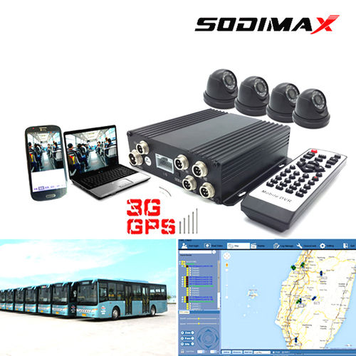 4CH GPS Tracking Bus Monitoring SD Vehicle Surveillance DVR Recorder