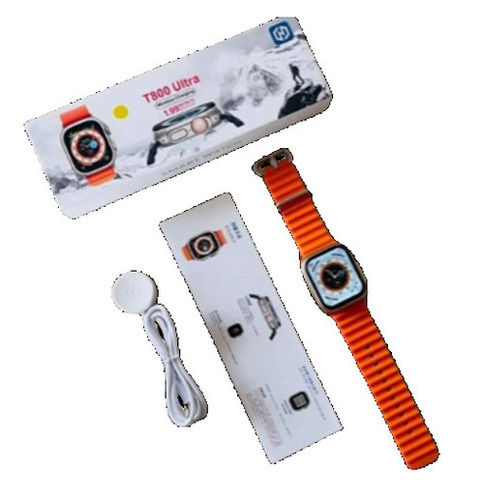 Digital Wristwatch - Plastic, Glass, and Leather Material, Standard Size, Orange Color Band - Bluetooth Connectivity, Corrosion and Water Resistance, Lightweight and Easy to Use for Daily Wear, Battery Powered