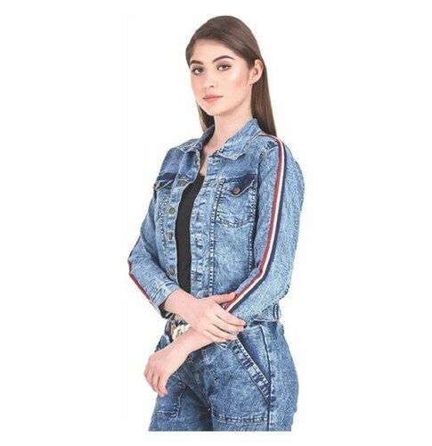 Skin Friendly Blue Ladies Casual Jacket