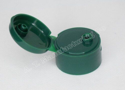 Plastic Green Flip Top Screw Cap, For Hair Oil Bottle