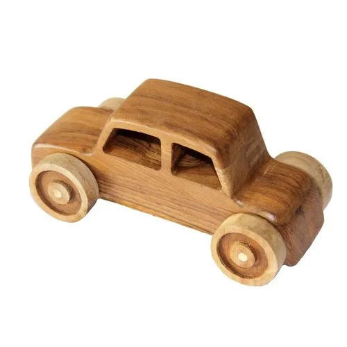 Eco Friendly Kids Brown Wooden Car Toys