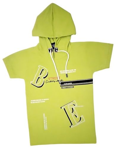 Printed Polycotton Hood Short Sleeves T Shirt For Boys And Kids