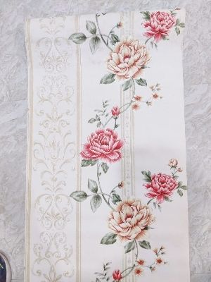 Eco Friendly Flower Printed Pvc Wallpaper